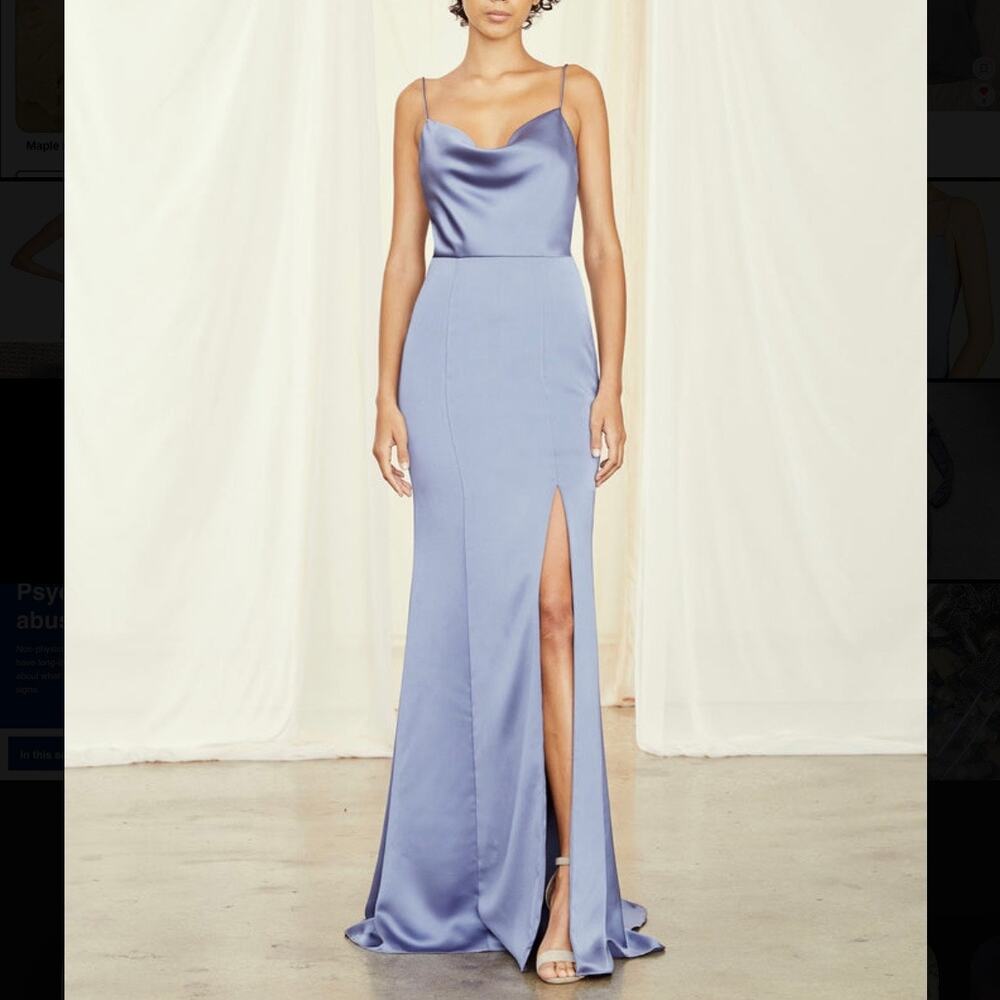 Amsale Chloe Satin Maxi Dress - Picture 7 of 9
